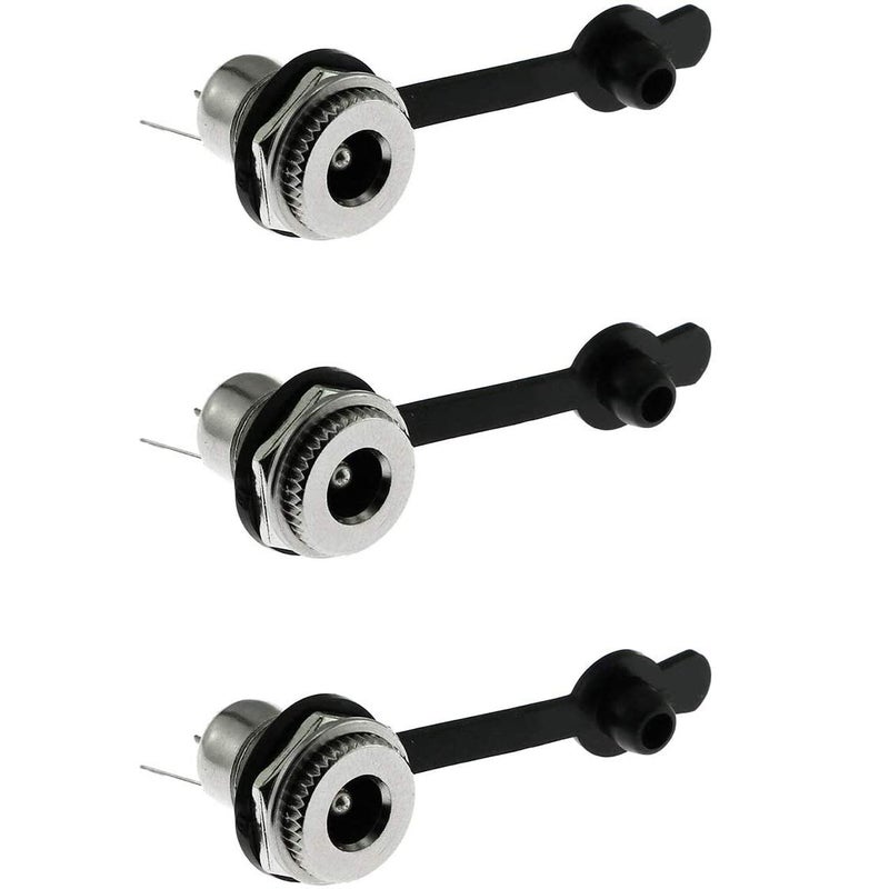 Maxmoral 3PCS DC-099 DC Power Socket Connector with Waterproof Cover Cap,Threaded Female Panel Mounting Adapter Power Jack 5.5 x 2.1mm - Image 1
